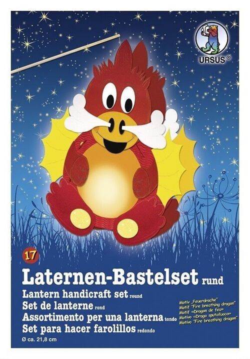 Laternen-Bastelset rund "Feuerdrache"