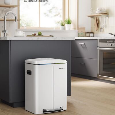 Poubelle 40 litres (2 x 20 L) blanche