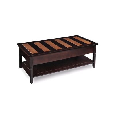 Table basse 2 tiroirs style colonial