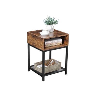 Side table with storage compartment industrial design