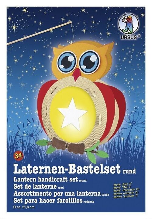 Laternen-Bastelset rund "Eule 2"