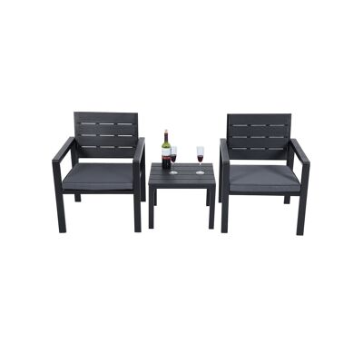 Ensemble de 3 meubles de jardin noirs