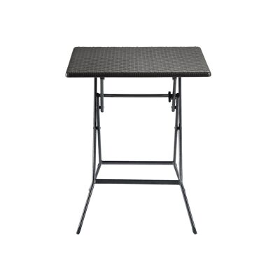 Table pliante en polyrotin marron foncé