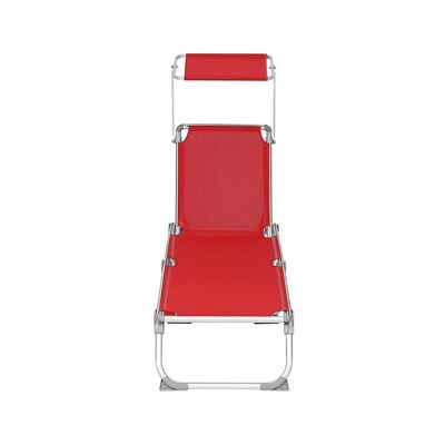 Chaise longue à toit coulissant rouge