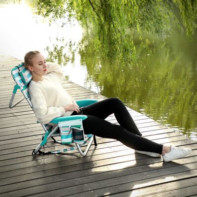 Chaise de plage avec appui-tête amovible