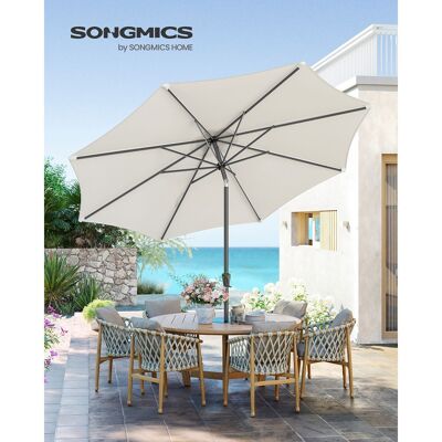 Parasol 30° pliable des deux côtés beige