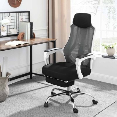 Chaise de bureau blanc-gris foncé