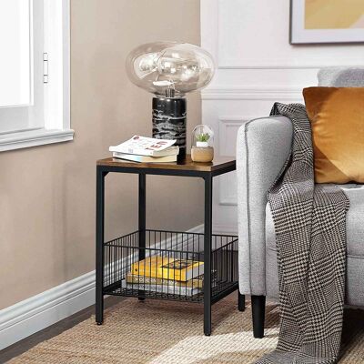 Table d'appoint avec panier en fil de fer