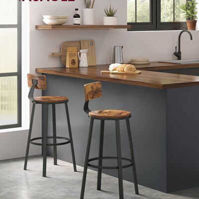 Ensemble de 2 tabourets de bar industriels