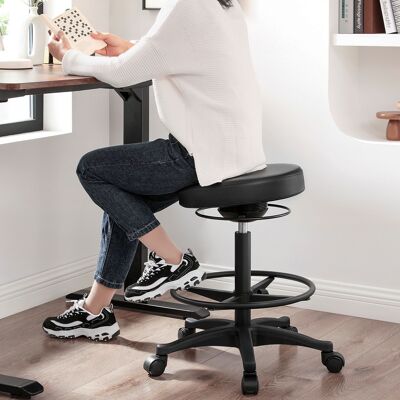 Tabouret de bureau 59,5-81 cm noir