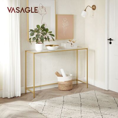 Console table basse moderne dorée-transparente