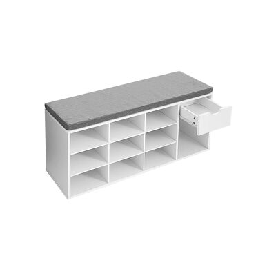 Shoe bench with open compartments
