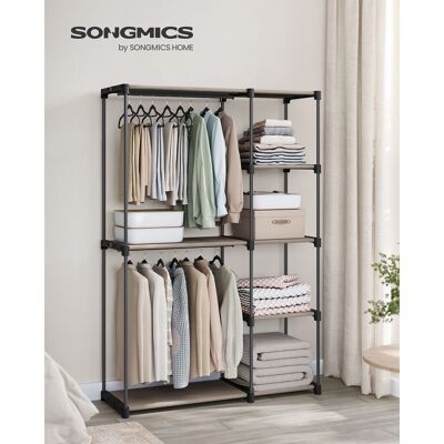 Armario abierto con barras para ropa 43 x 124 x 182 cm Taupe