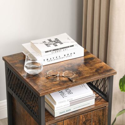 Table d'appoint vintage marron-noir