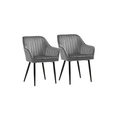 Set of 2 dining room chairs, light gray