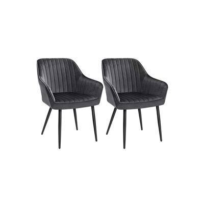 Set of 2 dining room chairs gray