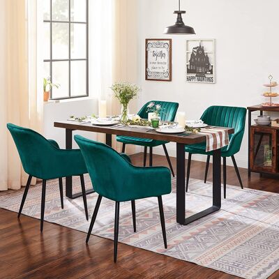 Chaise de salle à manger couleur pétrole