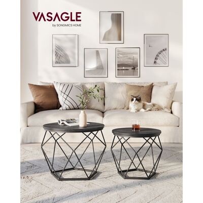 Ensemble de tables basses noires, 2 pièces