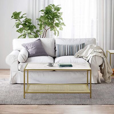 Table basse avec surface en verre