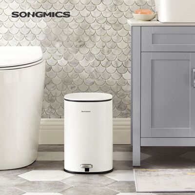 5 litre waste bin with lid and inner bucket made of black steel