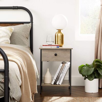 Bedside table greige-black