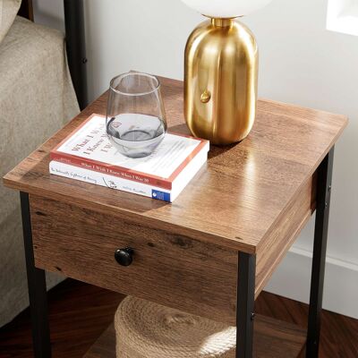 Bedside table with drawer and shelf