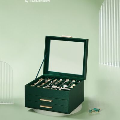Portagioie a 3 livelli, moderno, verde foresta-oro