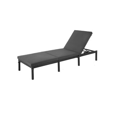 Polyrattan lounge chair black