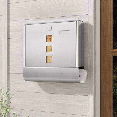Letterbox with copper lock cylinder silver