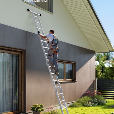 Escalera de 16 peldaños en 6 posiciones 430 cm de largo color plata