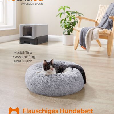 Panier pour chien moelleux et lavable gris ombré