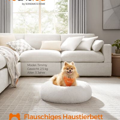 Cama para gatos de 60 cm de diámetro, lavable y de color blanco nube.