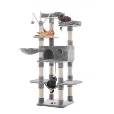 Árbol para gatos de 164 cm de alto gris claro