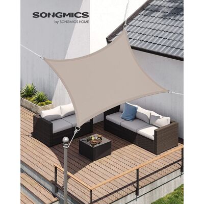 Vela de sol 2 x 3 m rectangular color topo