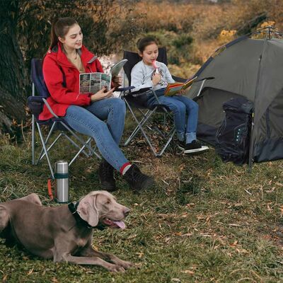Lot de 2 chaises de camping bleu foncé