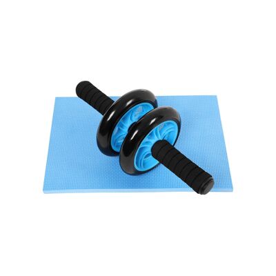 Buikspierroller met entrenamiento mat azul