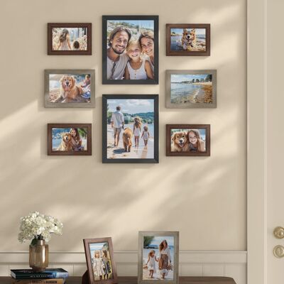 Conjunto de fotografías de 10 roodbruin greige gevlekt essenzwart