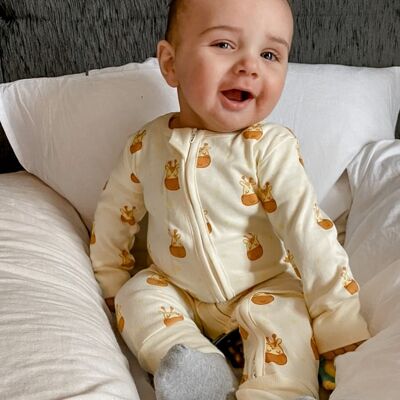 Pijama de jirafa con cremallera