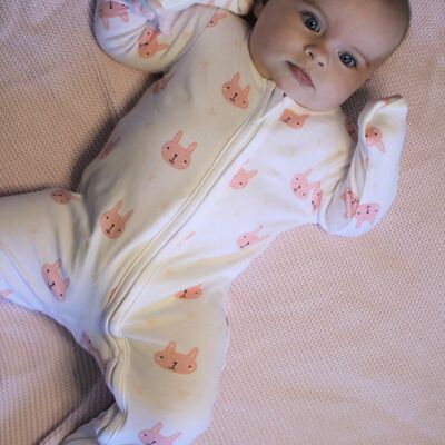 Bunny zip up sleepsuit