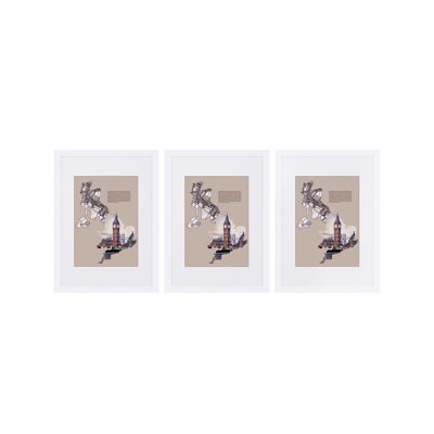 Fotolijsten 3 stuks met passe-partout