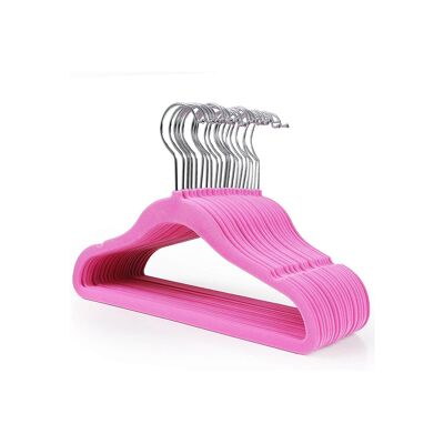 Kinderhangers 20 pezzi fluweel roze