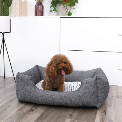 Hondenbed met omkeerbaar kussen 60 cm grigio