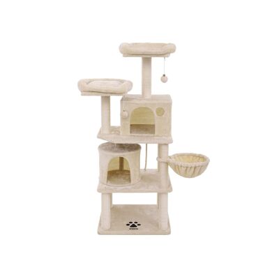 Kattenboom con 2 fori, 152 cm, beige