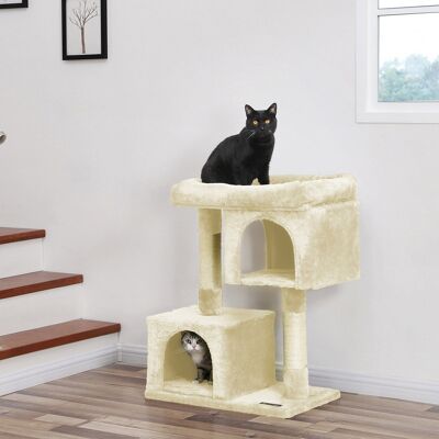 Kattenboom con 2 fori 84 cm beige