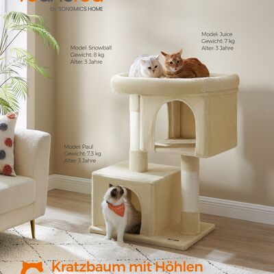 Kattenboom XL avec plateforme groot beige