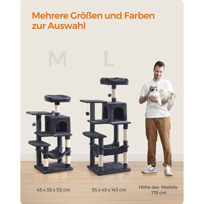 Kattenboom 112 cm avec plates-formes et tapis suspendus