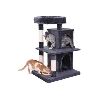 Kattenboom avec 2 trous 85 cm antraciet