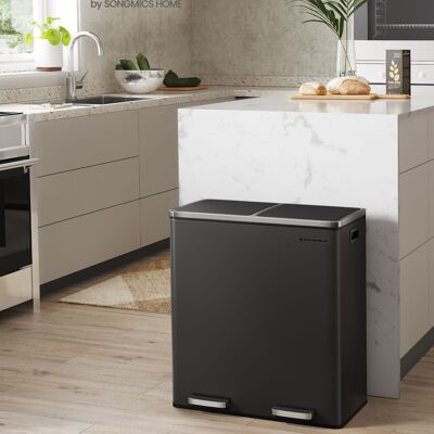 Prullenbak 60 litres (2 x 30 L) noir