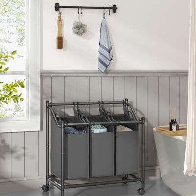 Wasmand avec des ustensiles 3 x 45 L leigrijs