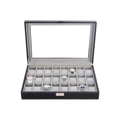 Grote horlogebox voor 24 horloges